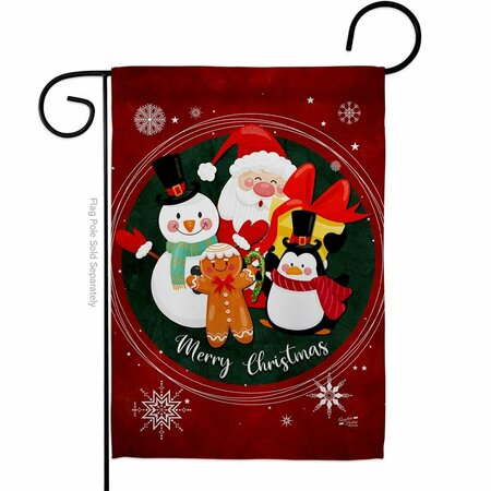 PATIO TRASERO 13 x 18.5 in. Holidays friends Garden Flag with Winter Christmas Double-Sided  Vertical Flags PA3910234